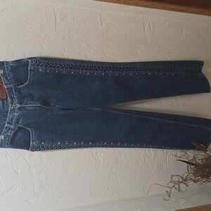 90'S VINTAGE LAWMAN PEEKABOO WESTERN JEANS // WAIST SIZE 27 / SZ 7    EUC